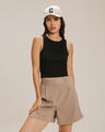 Playera Cropped Sin Mangas,NEGRO